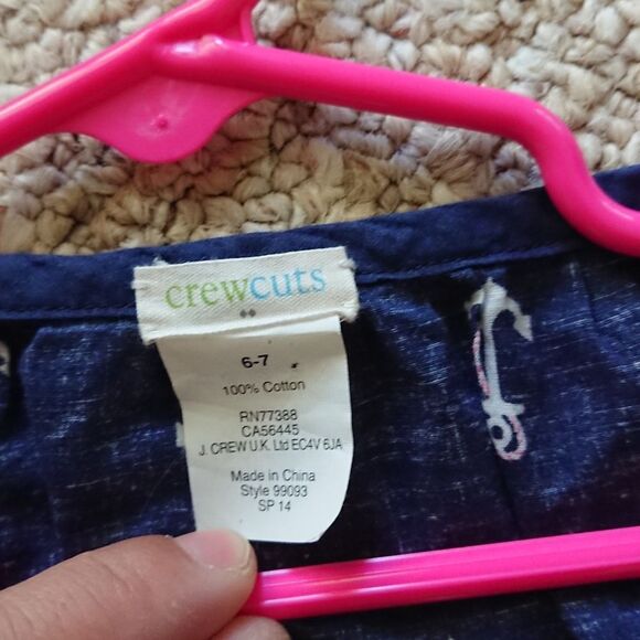 CREWCUTS navy Anchors Blouse Size 6-7Y - Picture 5 of 10